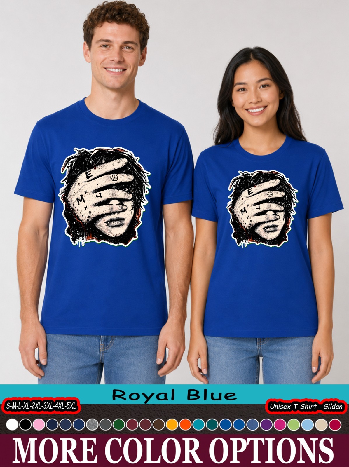 Alternative Grunge Face Covered Eyes Shirt, Emo Goth Graphic Tee
