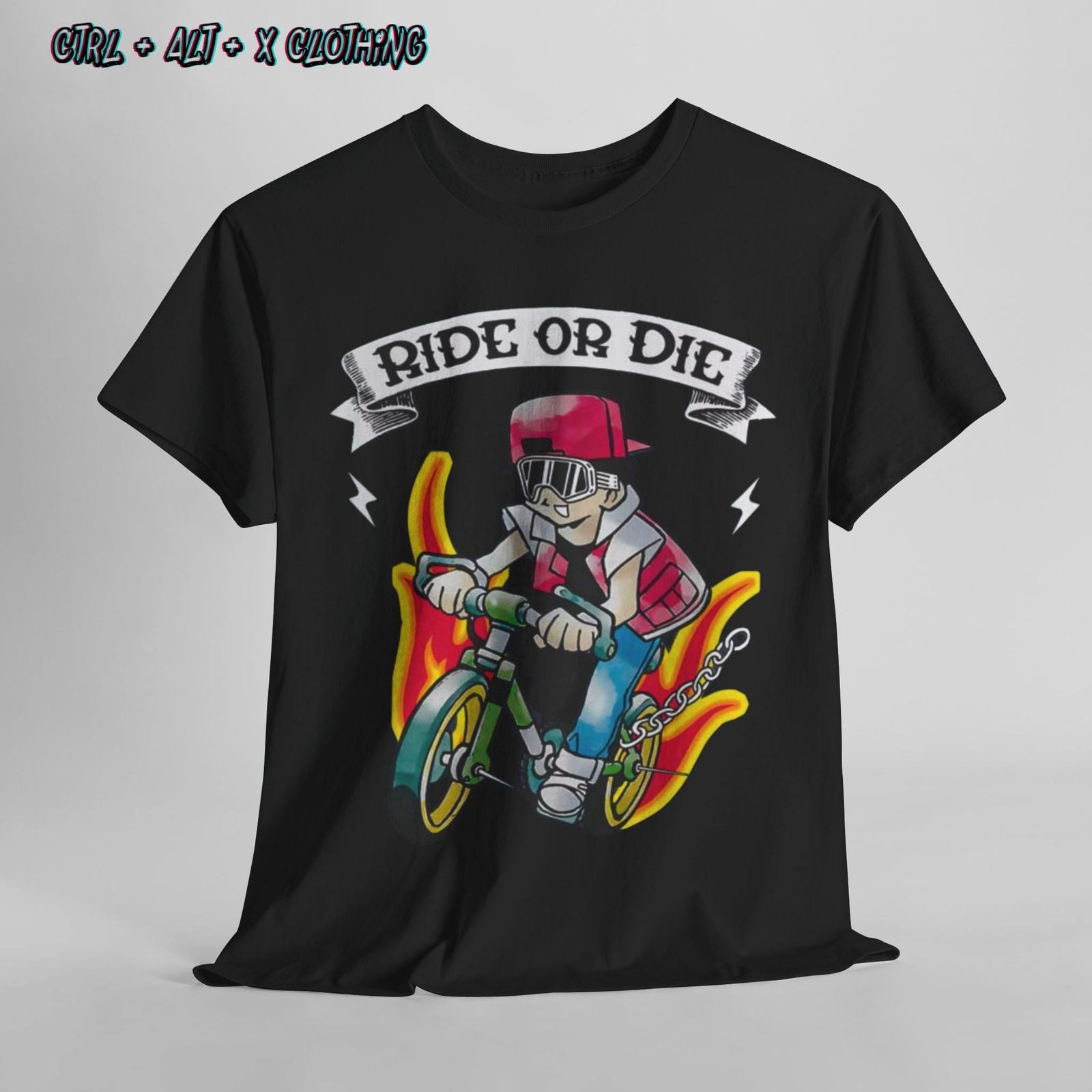Anime Bike Ride Unisex Tee, Funny Red Cycling Shirt, gaming PKMN