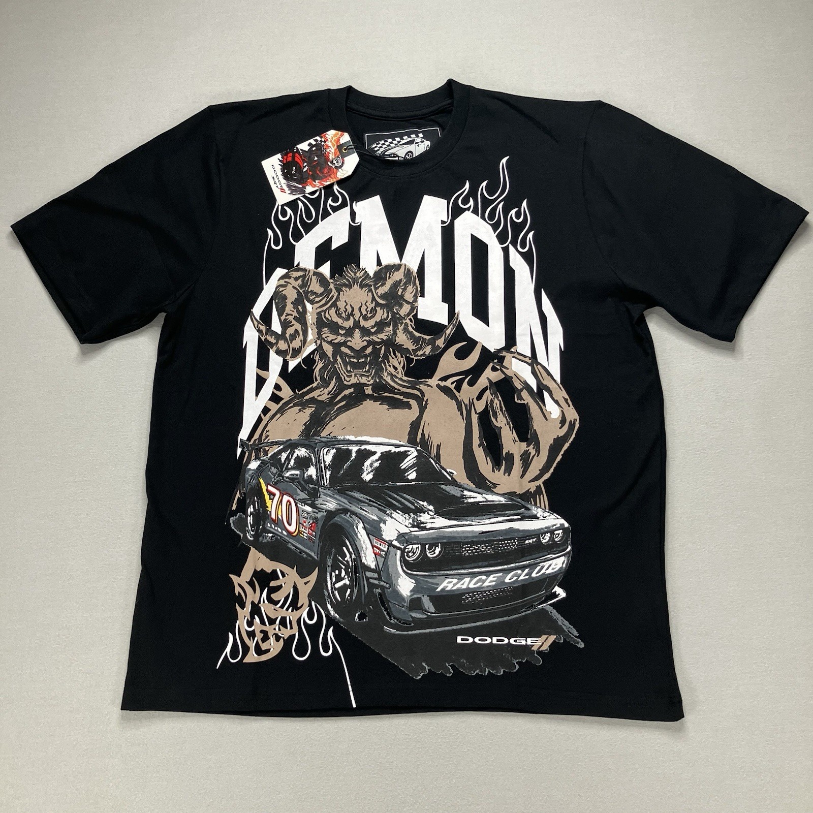 Dodge X Reason Demon Race Club Graphic Print T-Shirt Black Sizes Vary DGS6TM-208