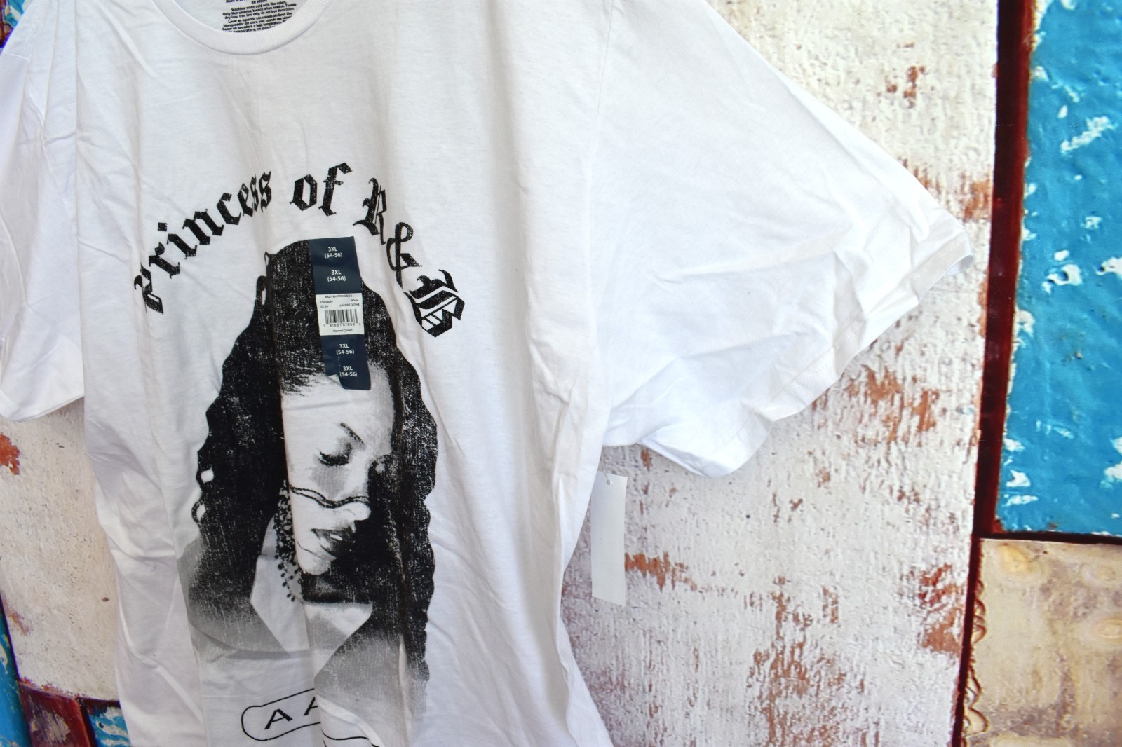 Men&rsquo;s Aaliyah Graphic Tee Princess OF R&B Short Sleeve 2XLARGE White NEW