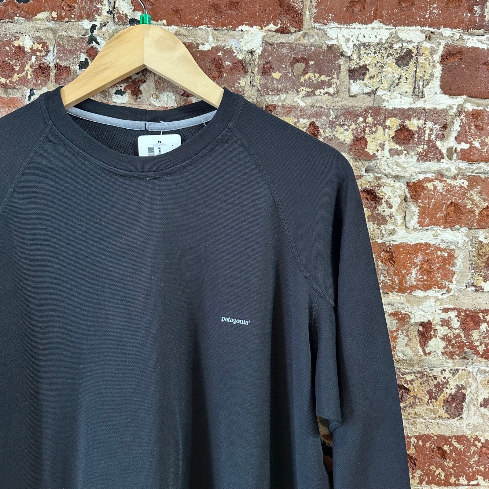 Patagonia Capilene Midweight Crew Base Layer Top Mens XL Black Long Sleeve Shirt