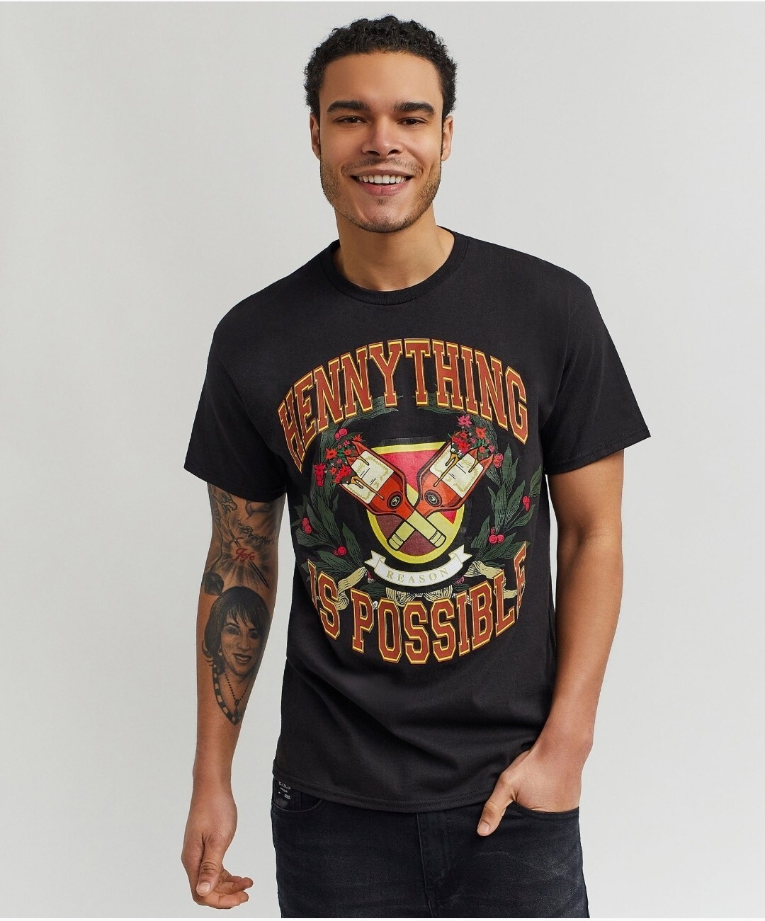 Exclusive « H**ything Is Possible » University Black Cognac Inspired Tee Large