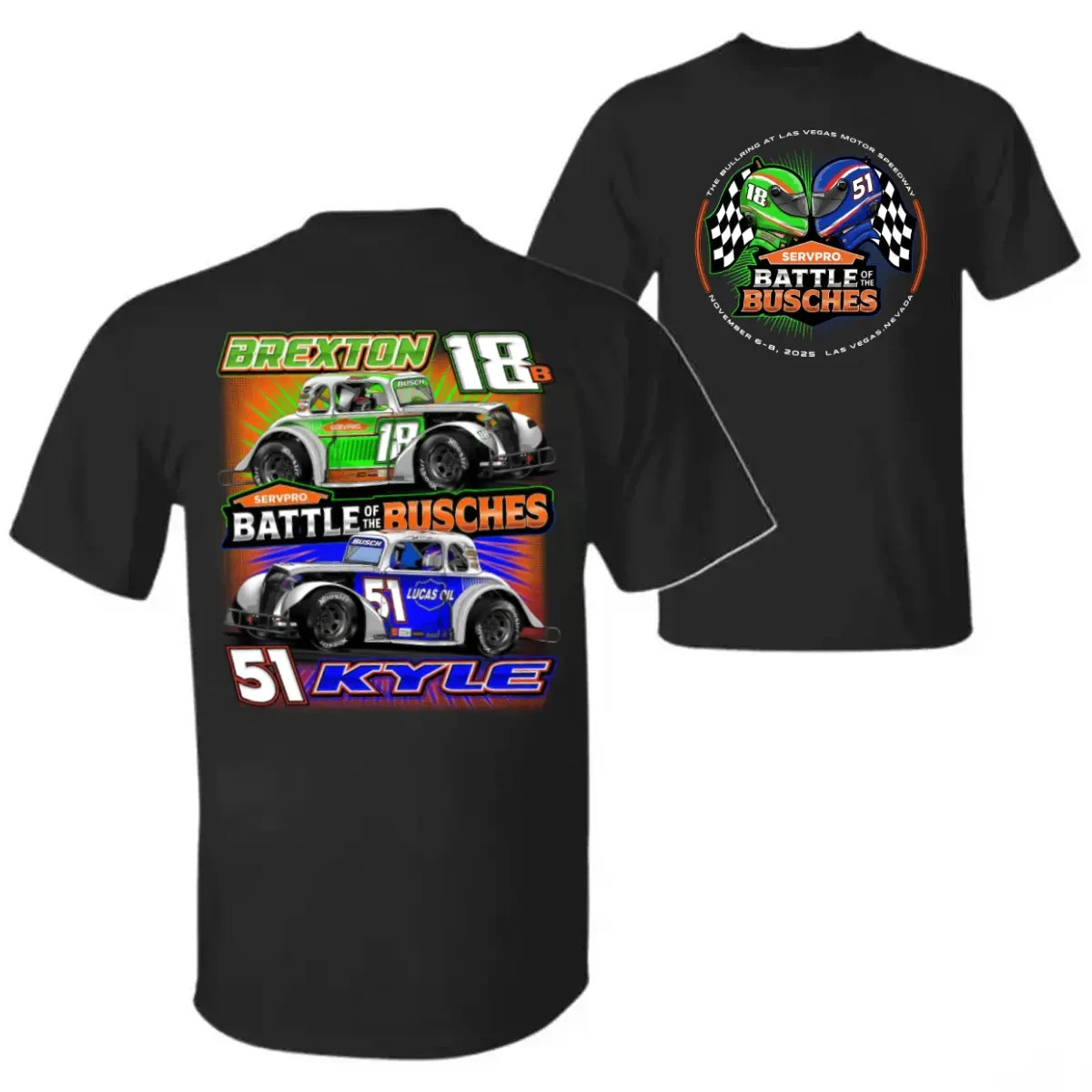 Battle Of The Busches Racing Shirt, Kyle Busch Brexton Busch NASCAR Style Tee