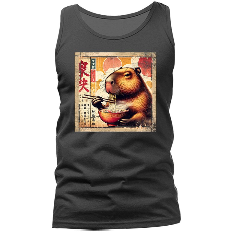 Capybara Eating Ramen Noodle-Japanese Anime Manga Tank Top