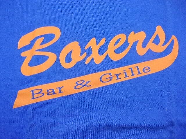 BOXER&rsquo;S BAR & GRILLE T-SHIRT Blue T-Shirt Size XL Cotton/Polyester Blend LQQK!