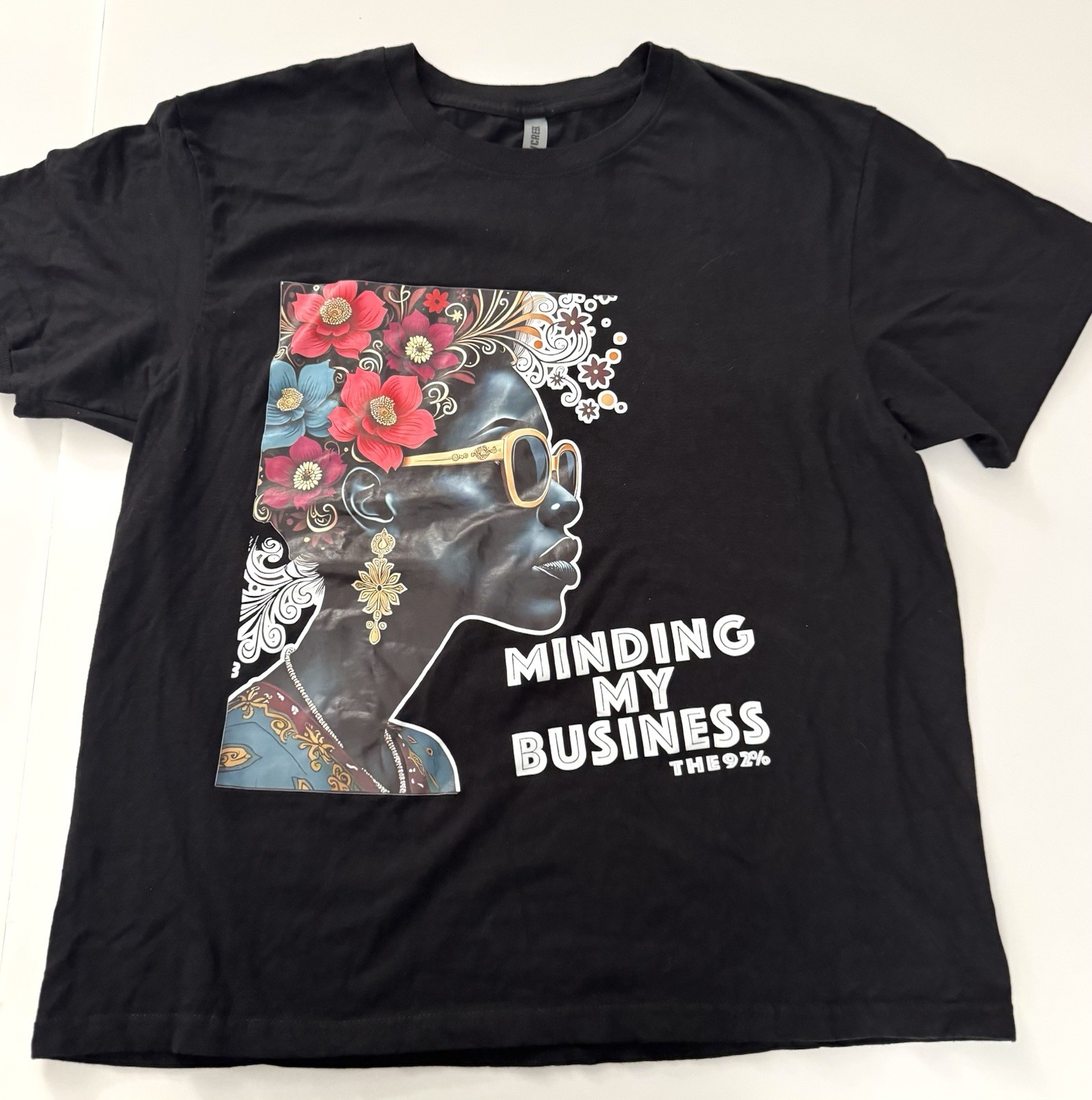 T-Shirt Minding My Business The 92% Large Black