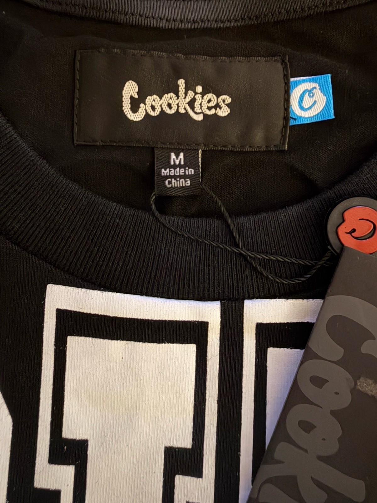 Cookies World Tour Blasted Knit Jersey Tee Enzyme Wash Charcoal Gray Mens Size M
