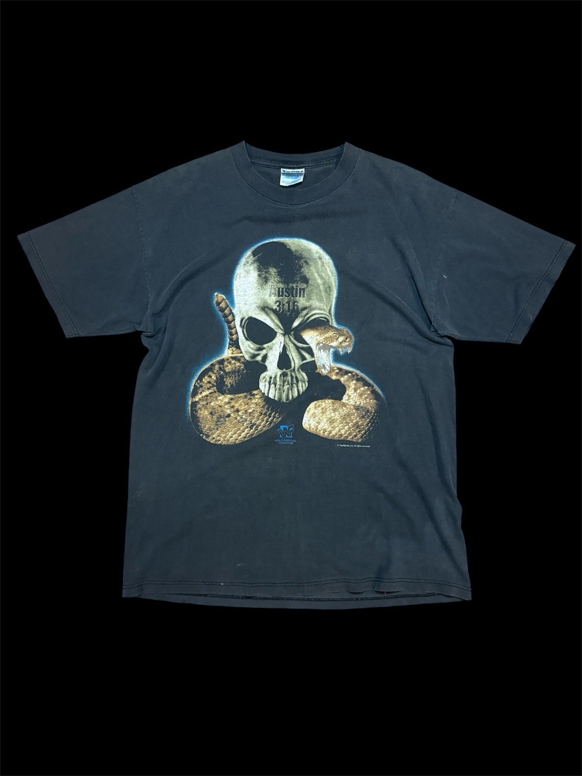 Vintage Stone Cold Steve Austin T shirt WWF Wrestling Skull Rattle Snake Size L