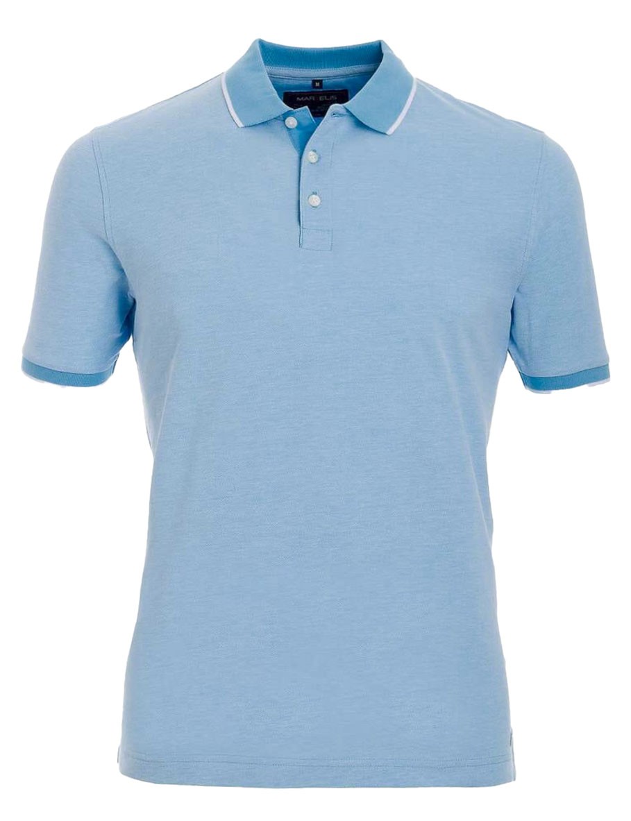 Marvelis Men&rsquo;s Polo Shirt Casual Fit Polo Collar Solid Light Blue
