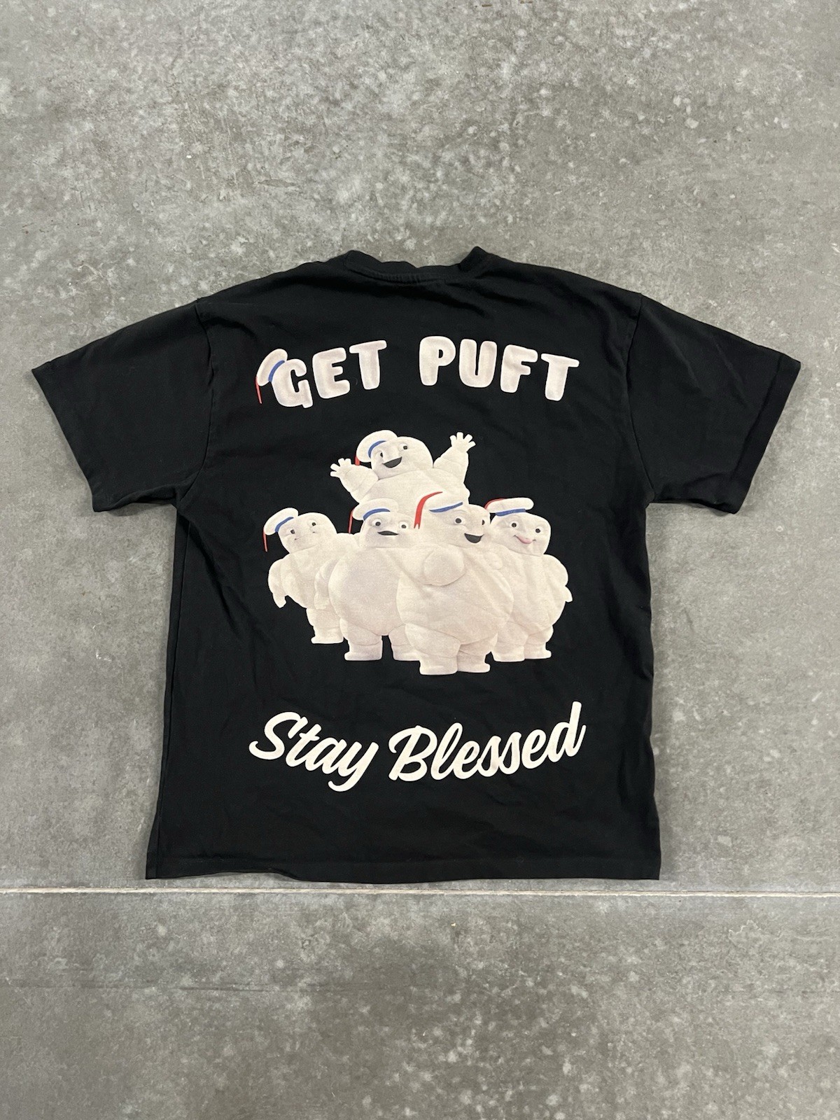 EHP Labs x Ghostbusters Get Puft Stay Blessed Black Graphic T Shirt