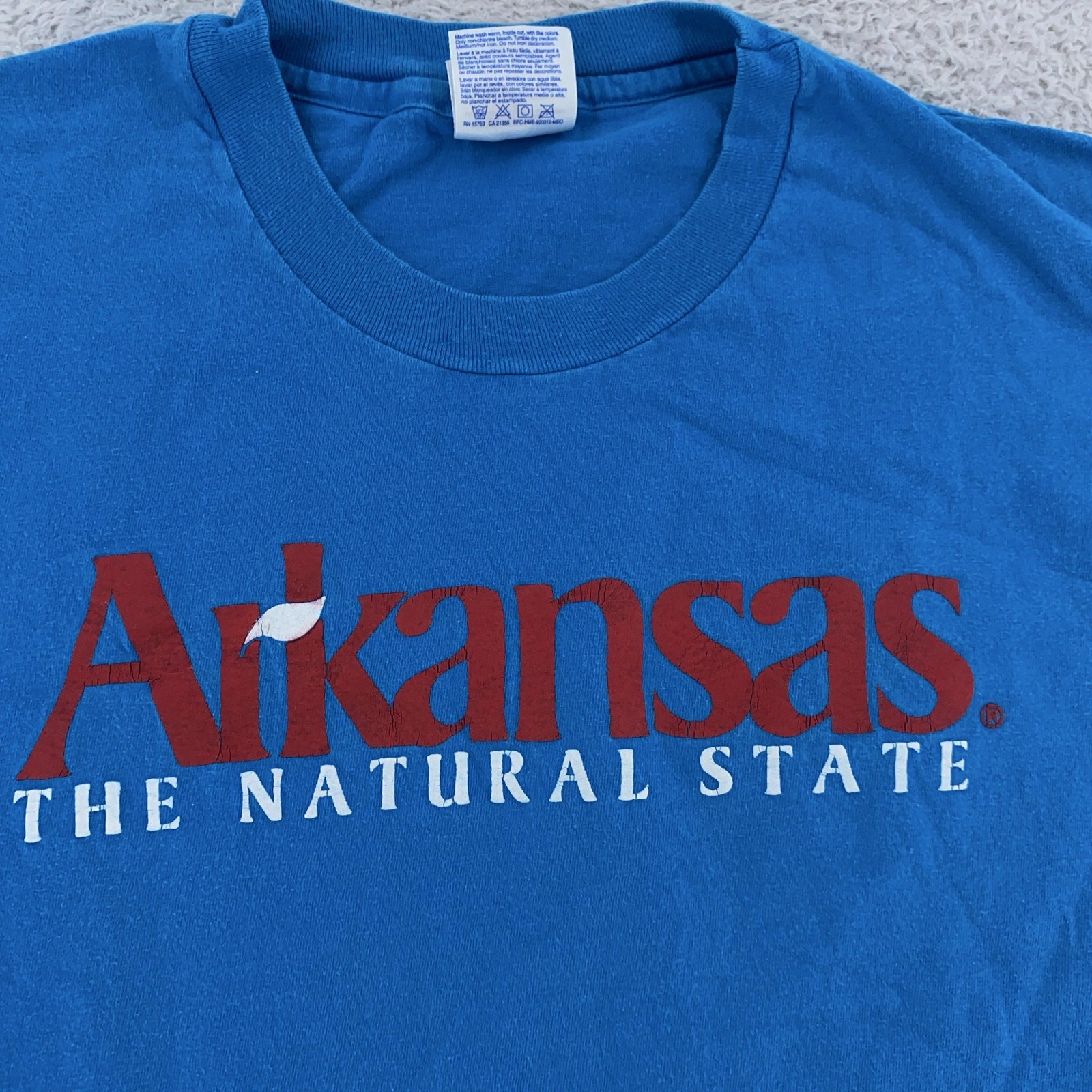 Vintage Arkansas The Natural State T-Shirt Mens Medium Hanes Beefy-T USA 90s
