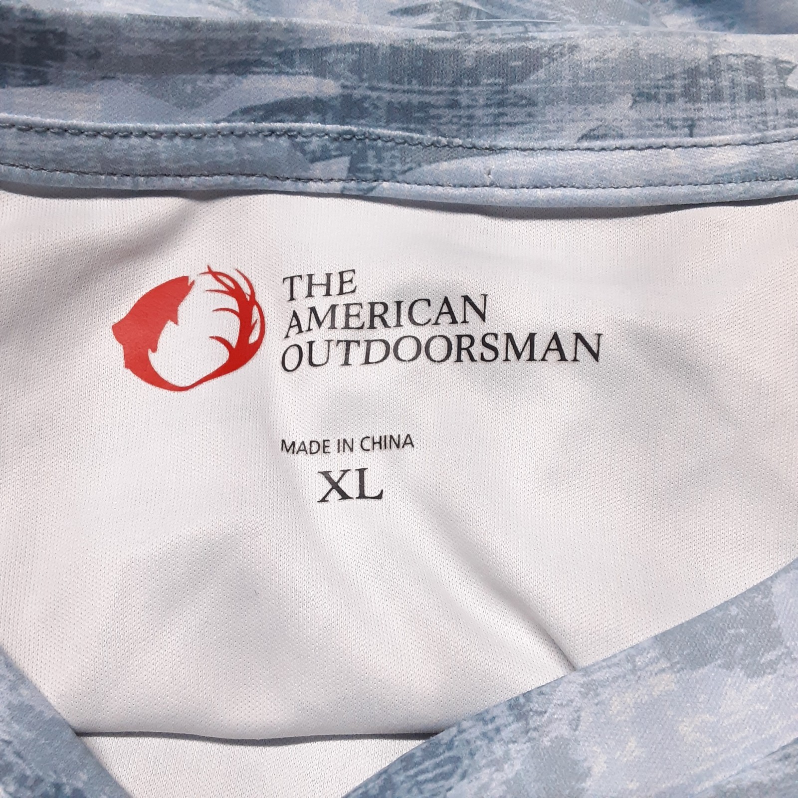 The American Outdoorsman Mens Latitude Sun Tee XL Blue Water Camo Performance