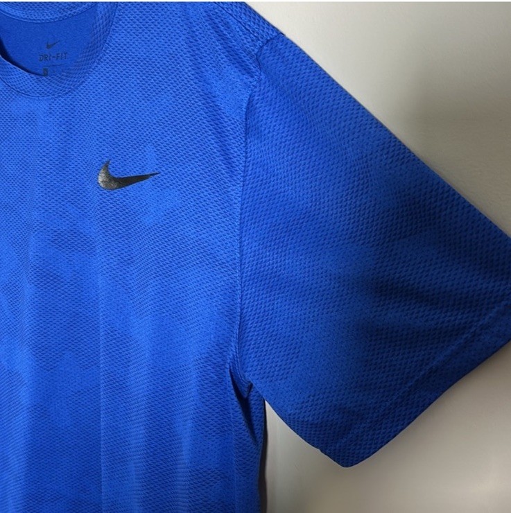 Nike Superset Dri-Fit Blue waffle knit Polyester Y2K Performance T-Shirt Size XL