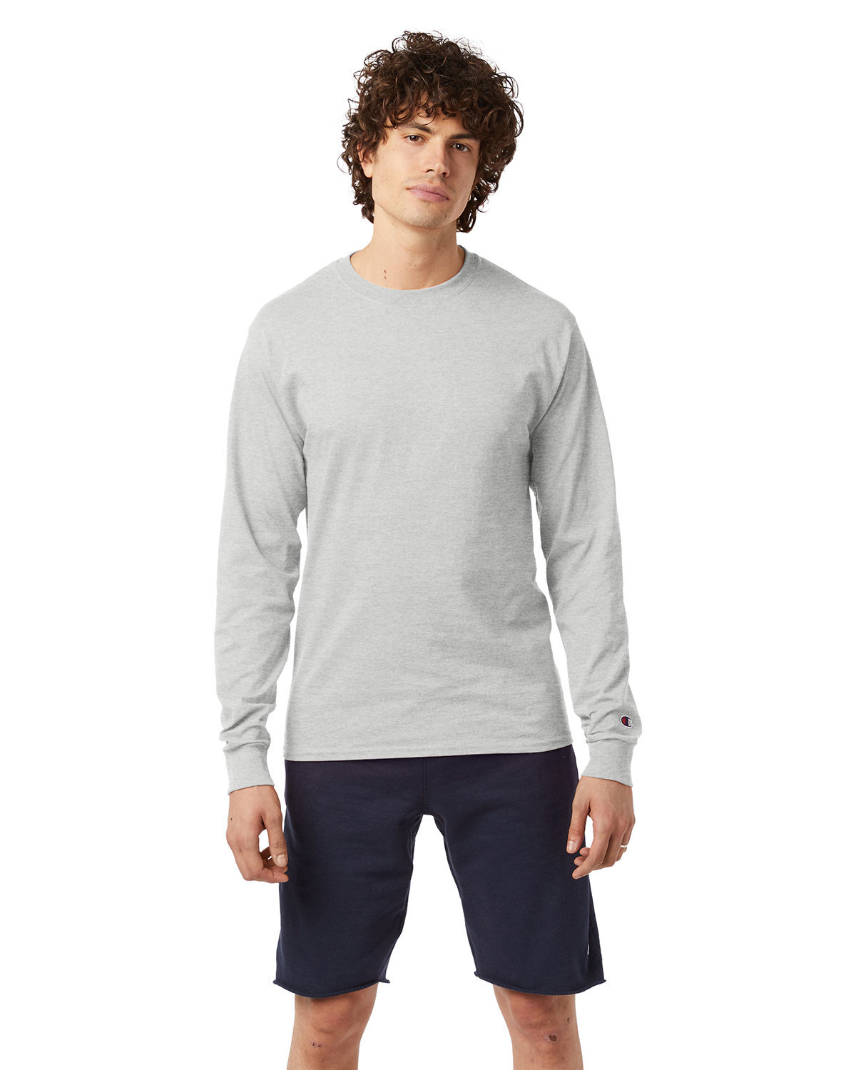 Pack Of 3 Champion CC8C Adult Taped Crewneck Long Sleeve ?C? Logo T-Shirt