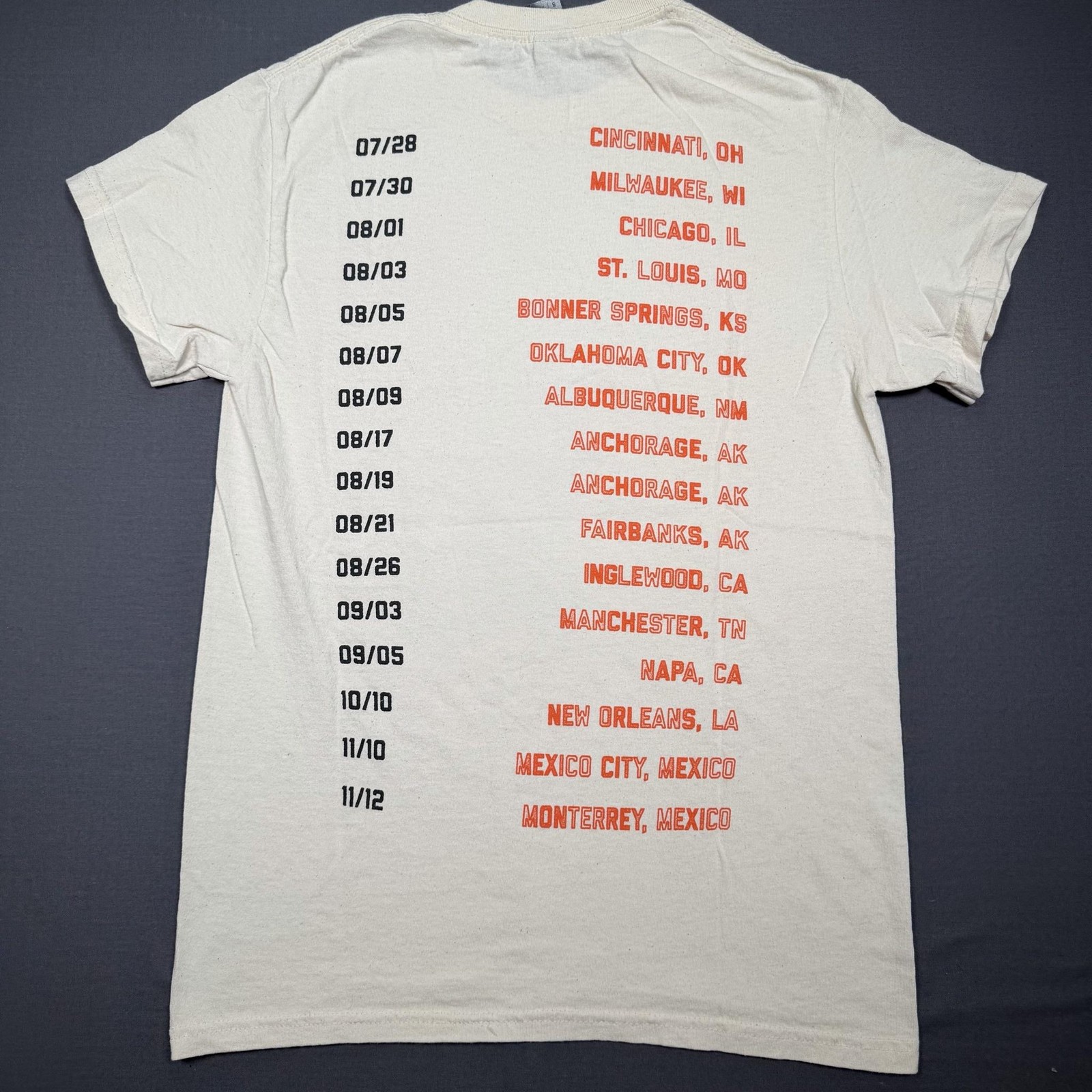 Foo Fighters Shirt Mens Small off White 2021 Tour Dates Rock Band Tee T-Shirt