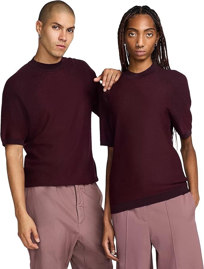 Sz XL- Nike ESC Every Stitch Considered Wool Short-Sleeve Knit Tee, Smokey Mauve