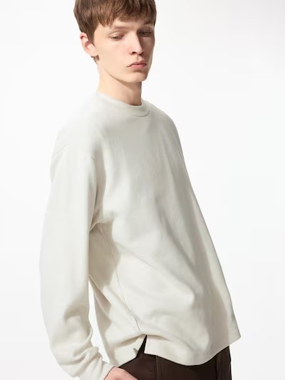 UNIQLO UNISEX Soft Knitted Fleece T-Shirt Soft Smooth Knit-like Texture NEW