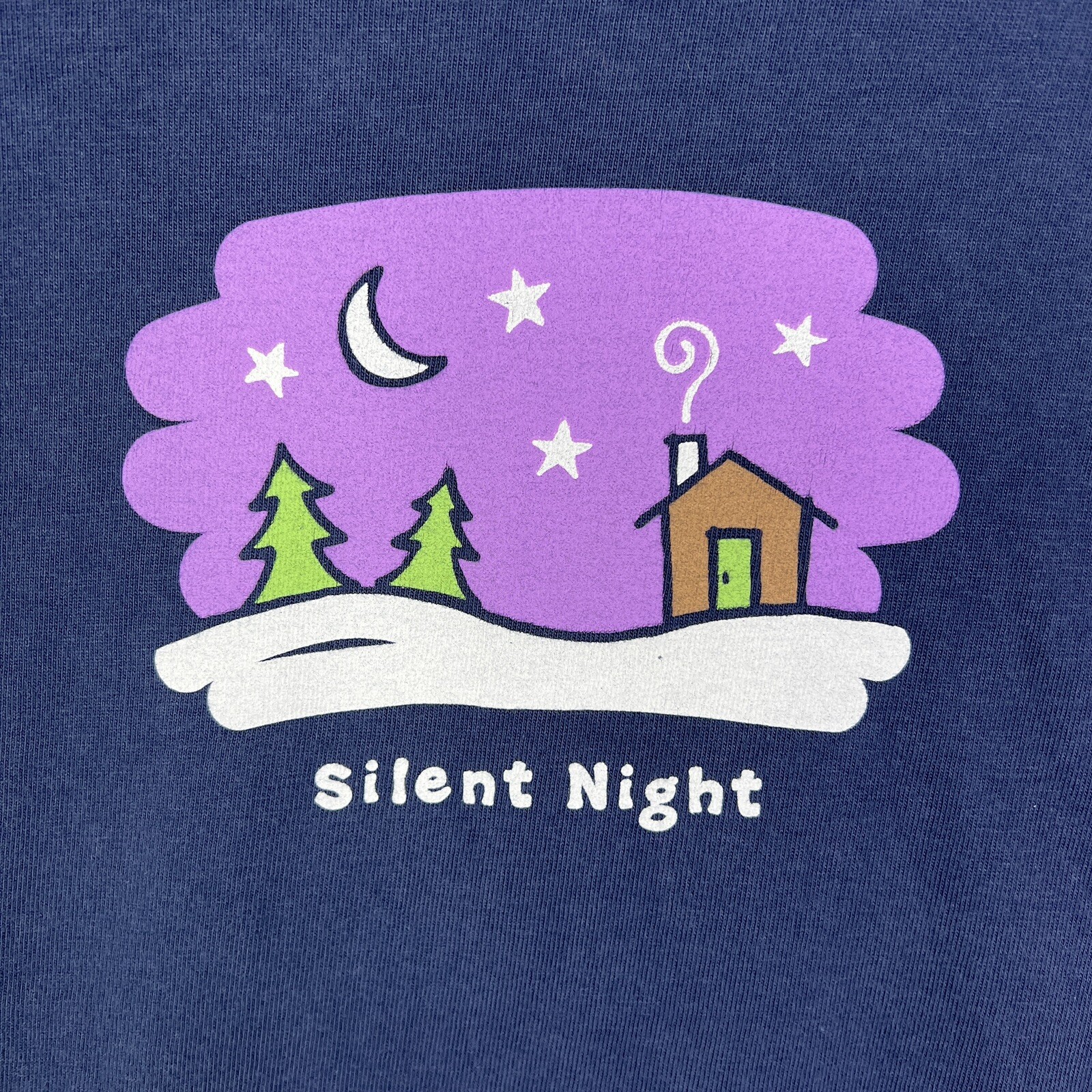 Life Is Good Mens Silent Night Long Sleeve Cotton Graphic Shirt Tee XL Blue