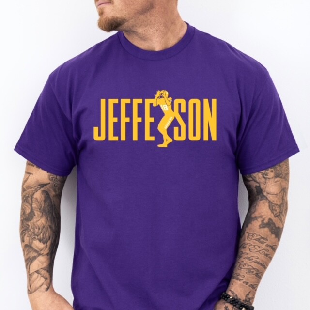 JEFFERSON 18 | Minnesota Football theme Soft Ring Spun Pre-Shrunk Cotton T-Shirt
