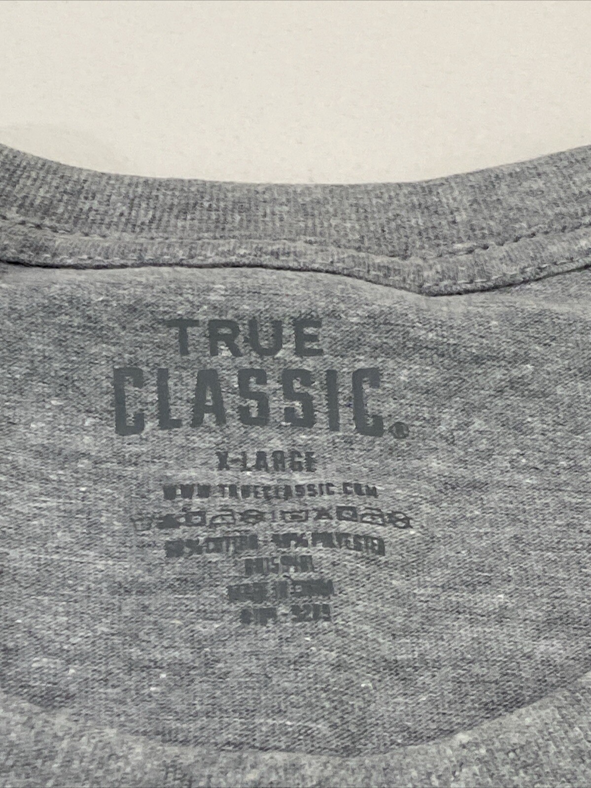 True Classic 1 Pack, Men&rsquo;s Short Sleeve Crew Neck T-Shirt Grey Size XL