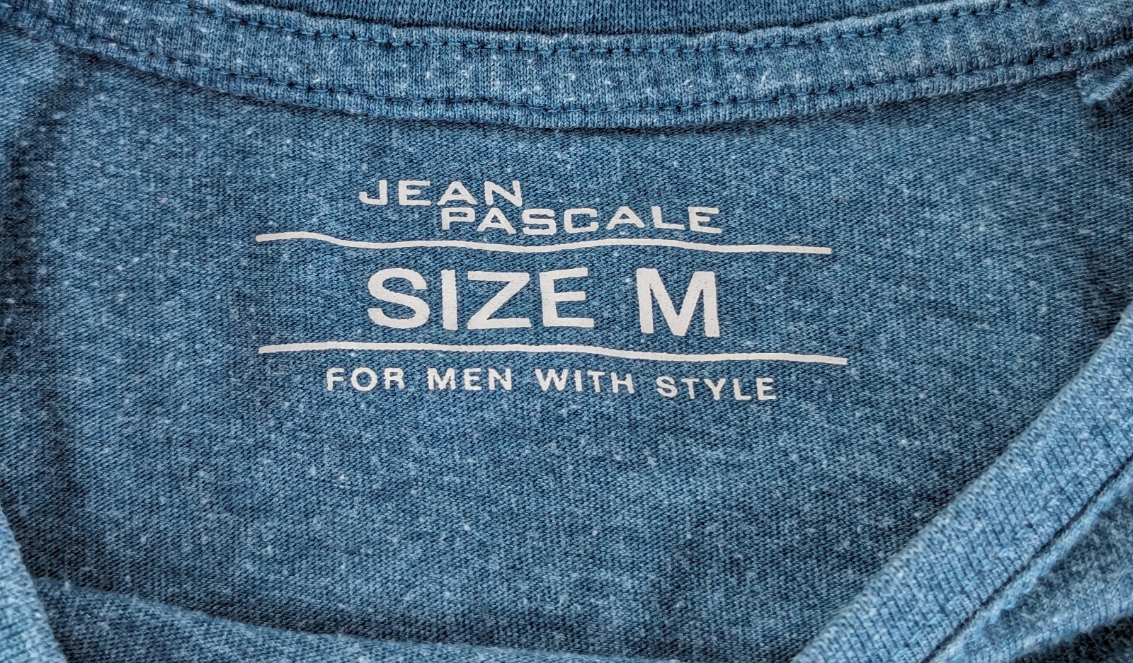 Jean Pascale Men Long Sleeve Casual Blue Medium Cotton Polyester