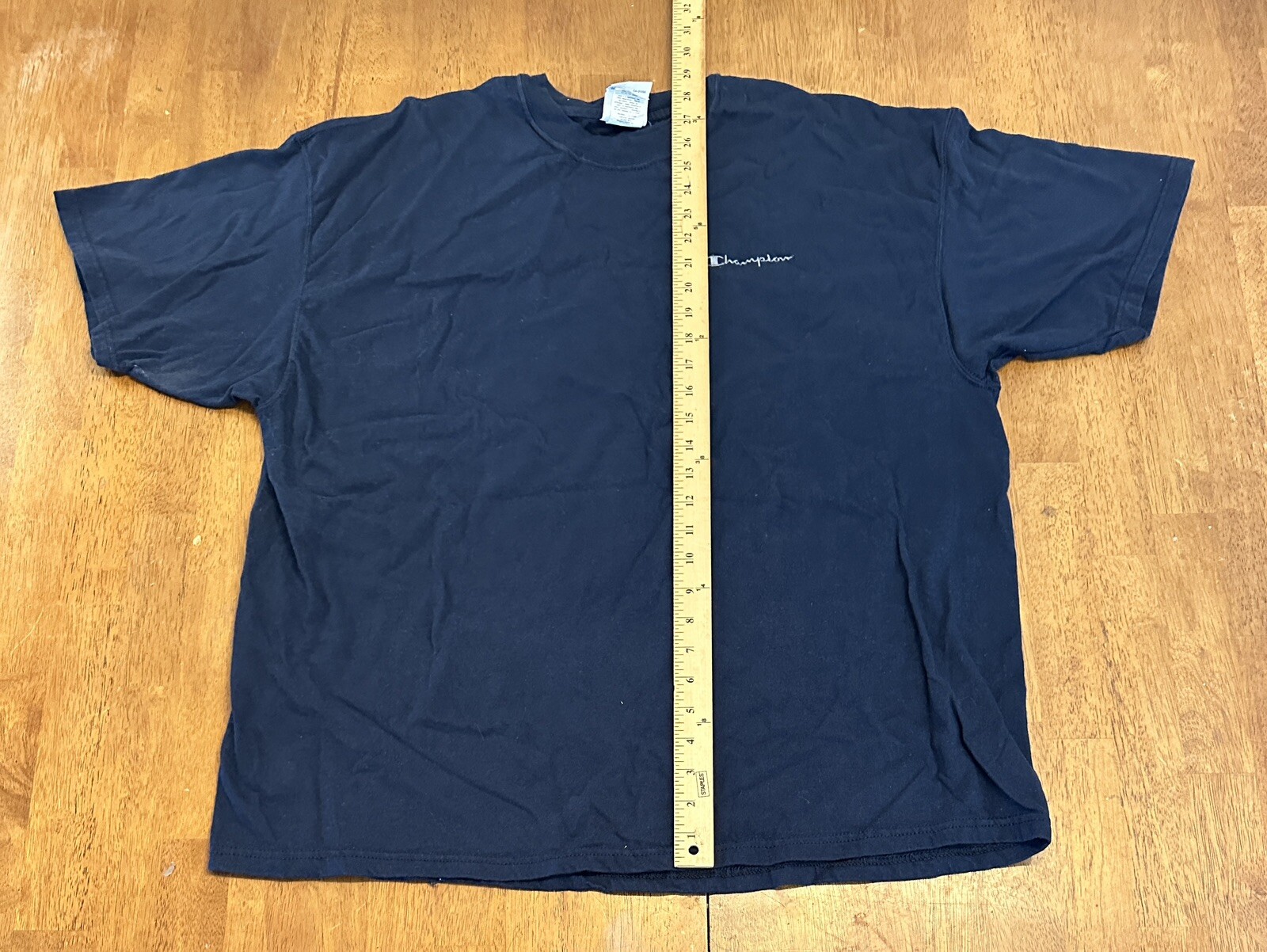 Vintage Champion Blank Spellout T Shirt XL Y2K