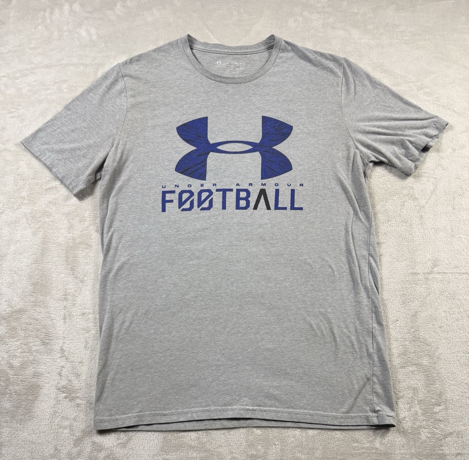 Under Armour Shirt Mens M Gray USA Football Graphic Loose Fit Heatgear Tee