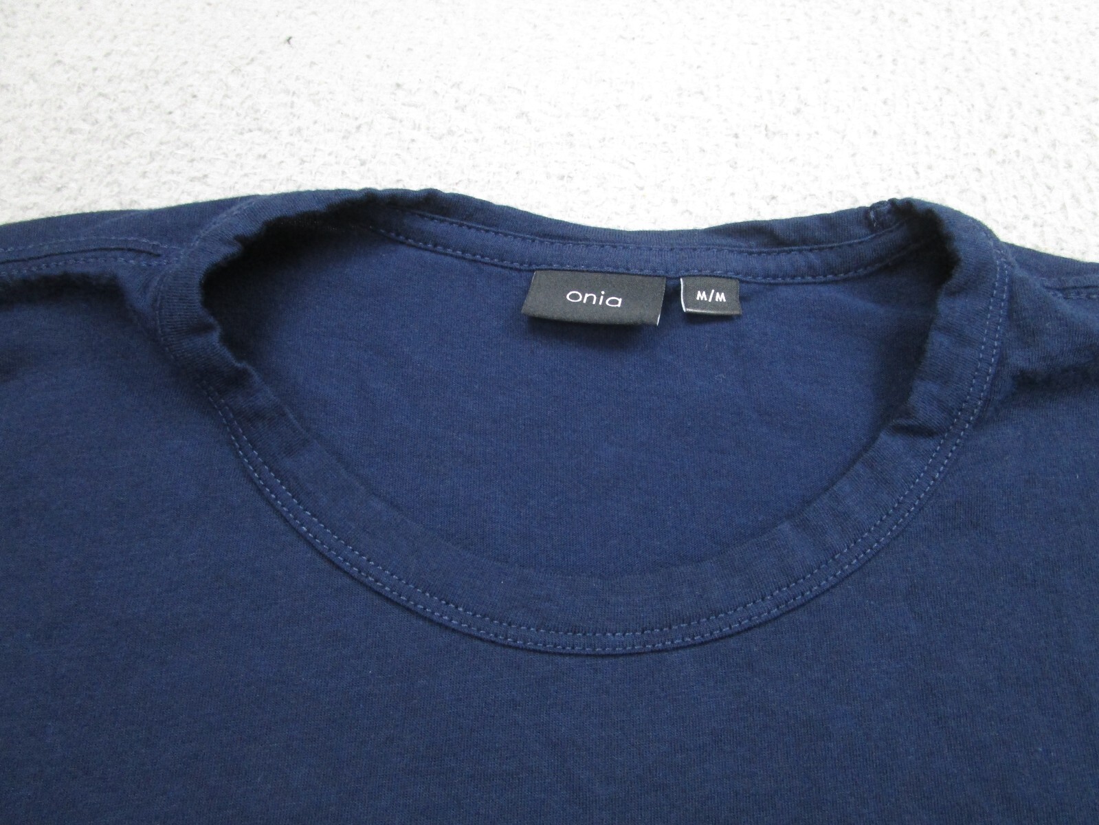 Onia Shirt Mens Medium Blue Pink Stripe Modal Blend Soft Short Sleeve crew neck