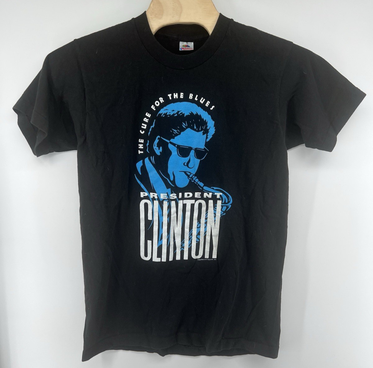 Vtg 90&rsquo;s Bill Clinton Saxophone T Shirt Mens Large Cure For The Blues FOTL