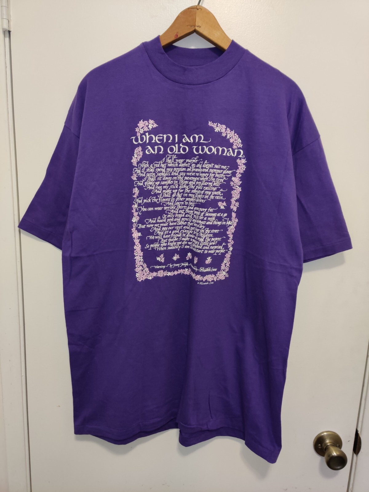 Vintage Funny Shirt XL When I Am An Old Woman Poem Mom Grandma Gift Jenny Joseph
