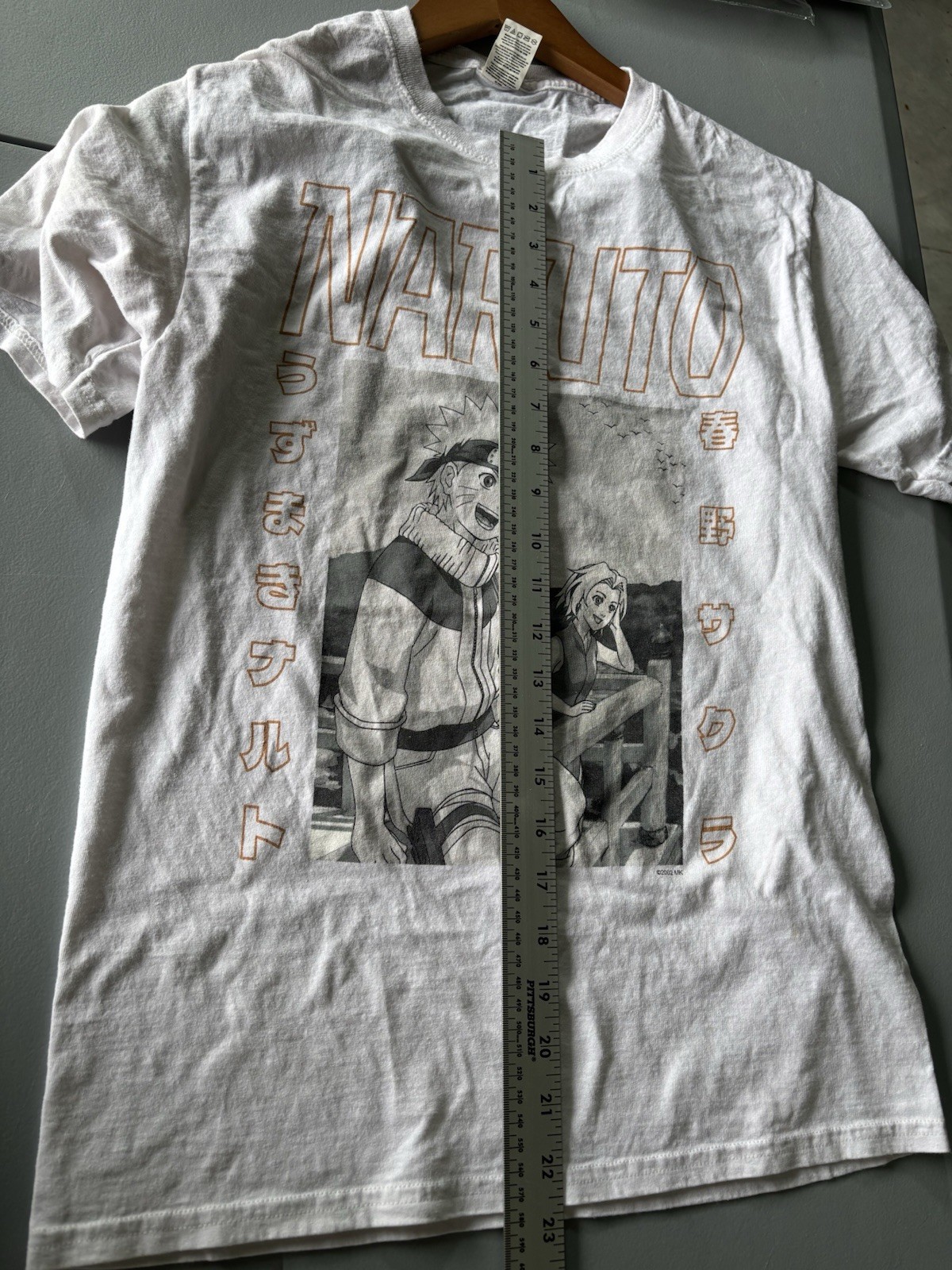 Fruit of the Loom HD Cotton Naruto Uzumaki Graphic Tee White Crew Neck S