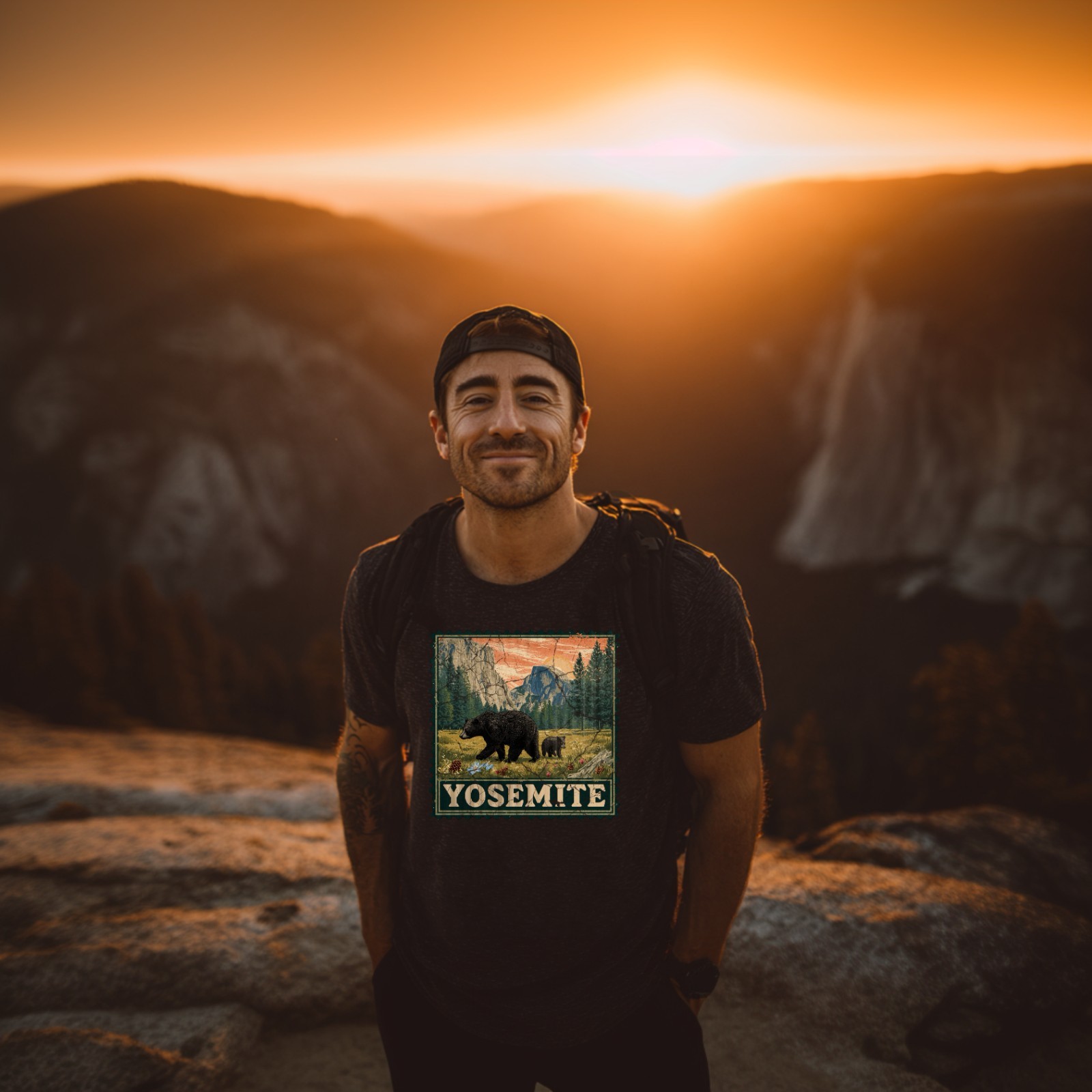 Yosemite National Park Shirt Half Dome Souvenir Shirt Stamp Outdoor Wildlife Tee