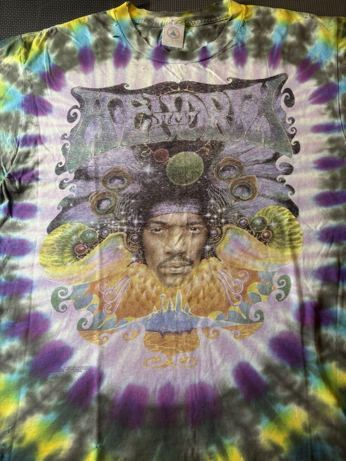 VINTAGE RARE Jimi Hendrix Tie-Dye Double-Sided Graphic Men&rsquo;s T-Shirt Size XL