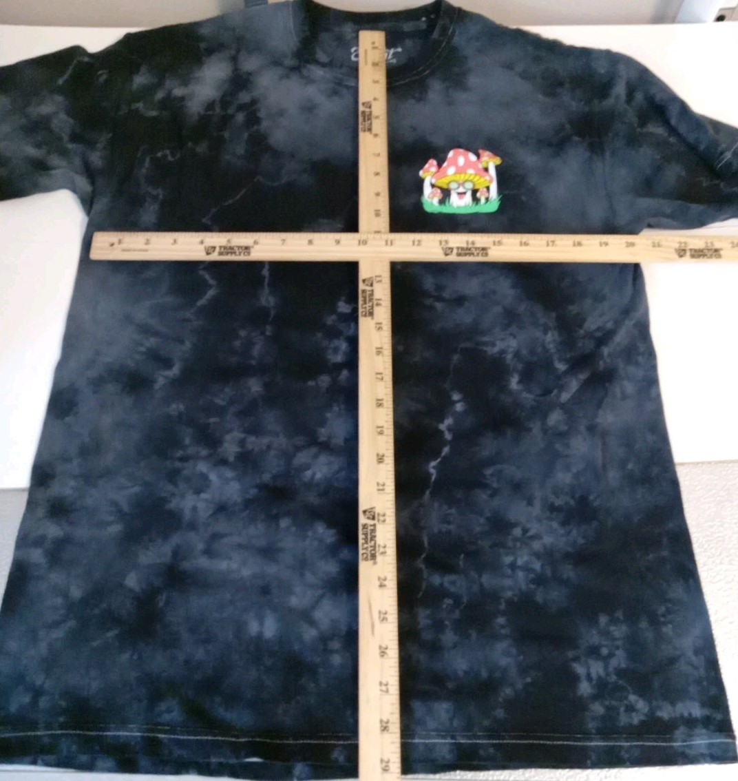 Eighty Eight Brand Men Blue Tye Dye Trippy Vibes Mushroom Tshirt Size L