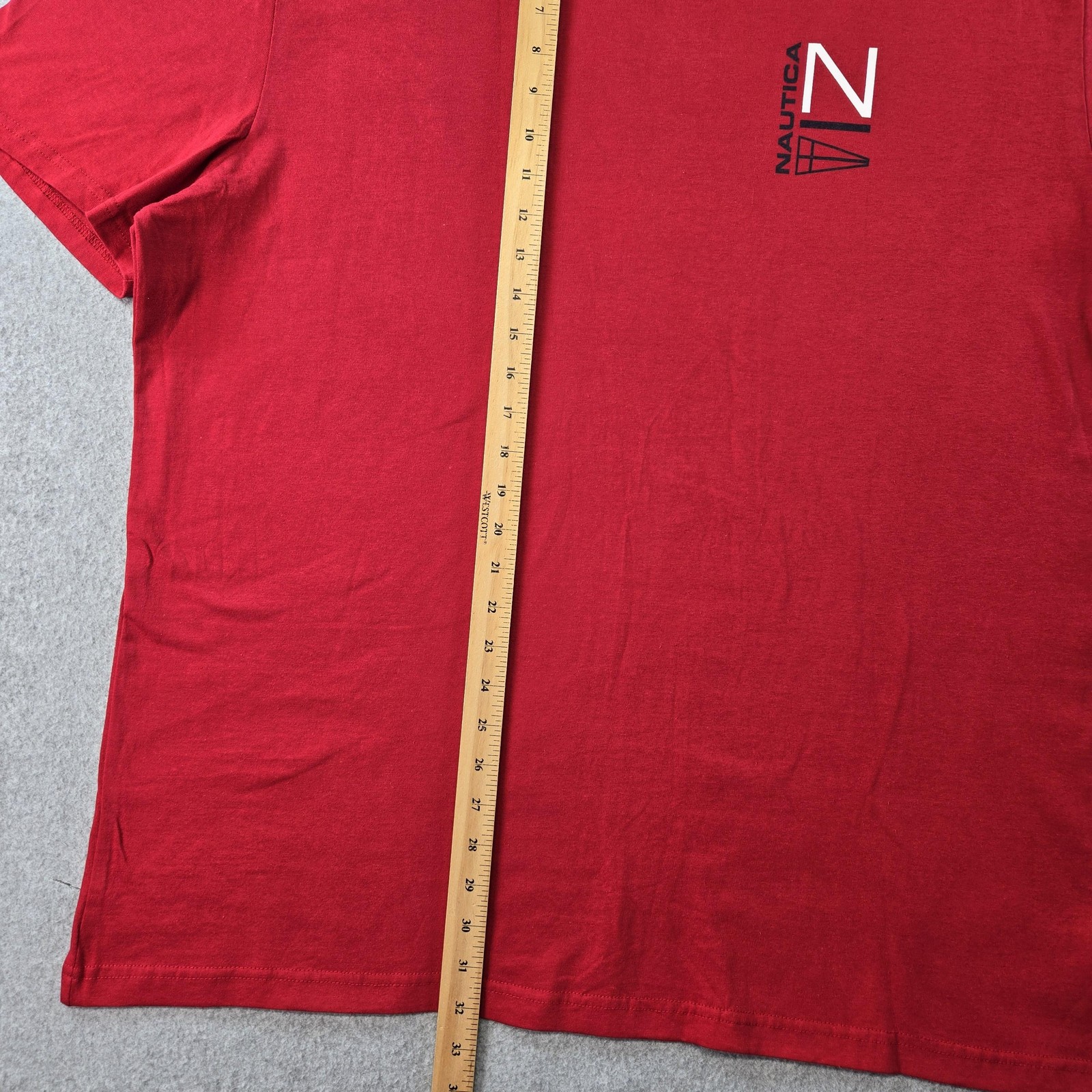 Nautica Shirt Mens 3XL Red NS83 Sailing Graphic Crewneck Cotton Jersey Tagless