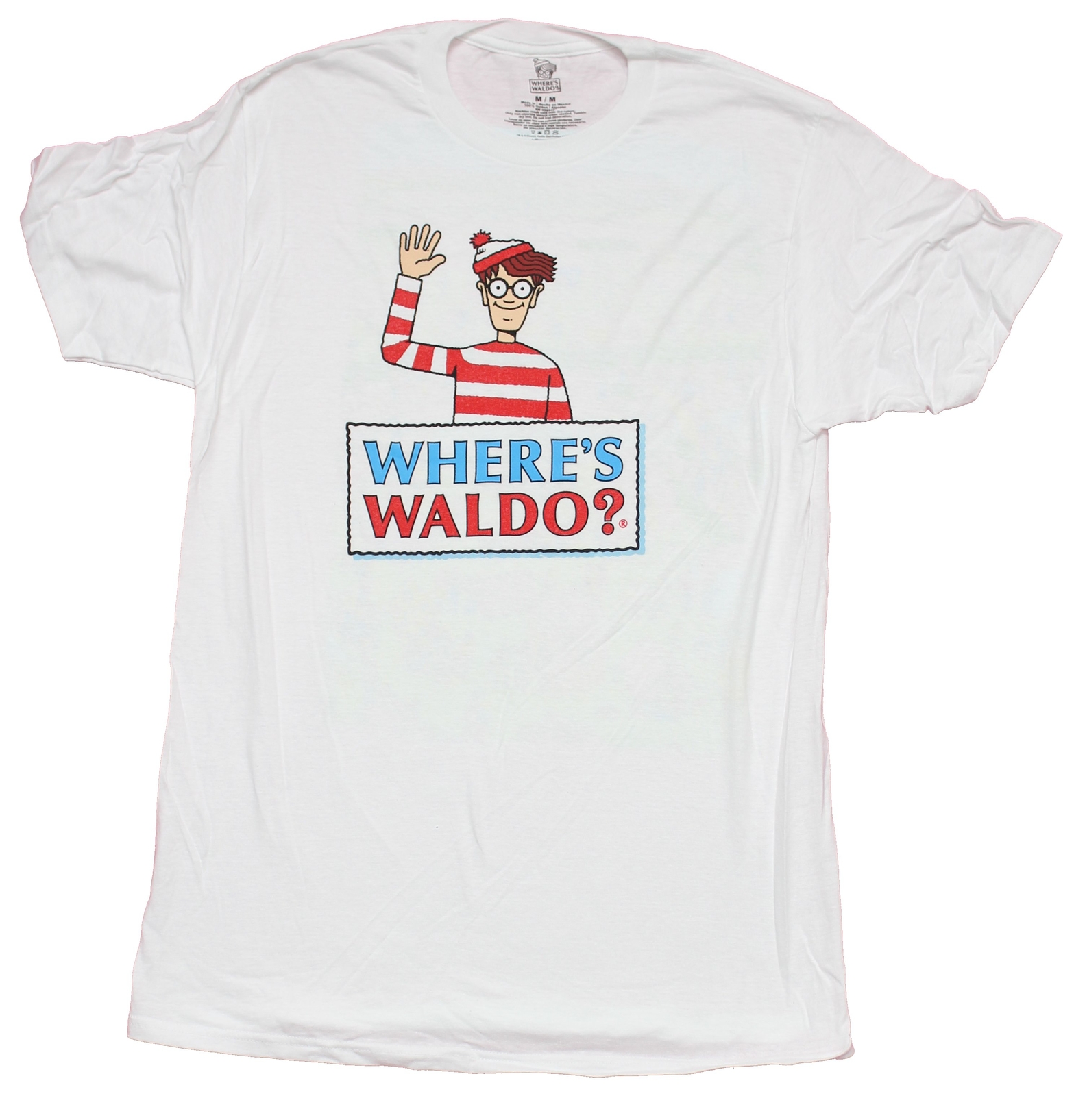 Where&rsquo;s Waldo Mens T-Shirt – Large Logo front River Scene Back