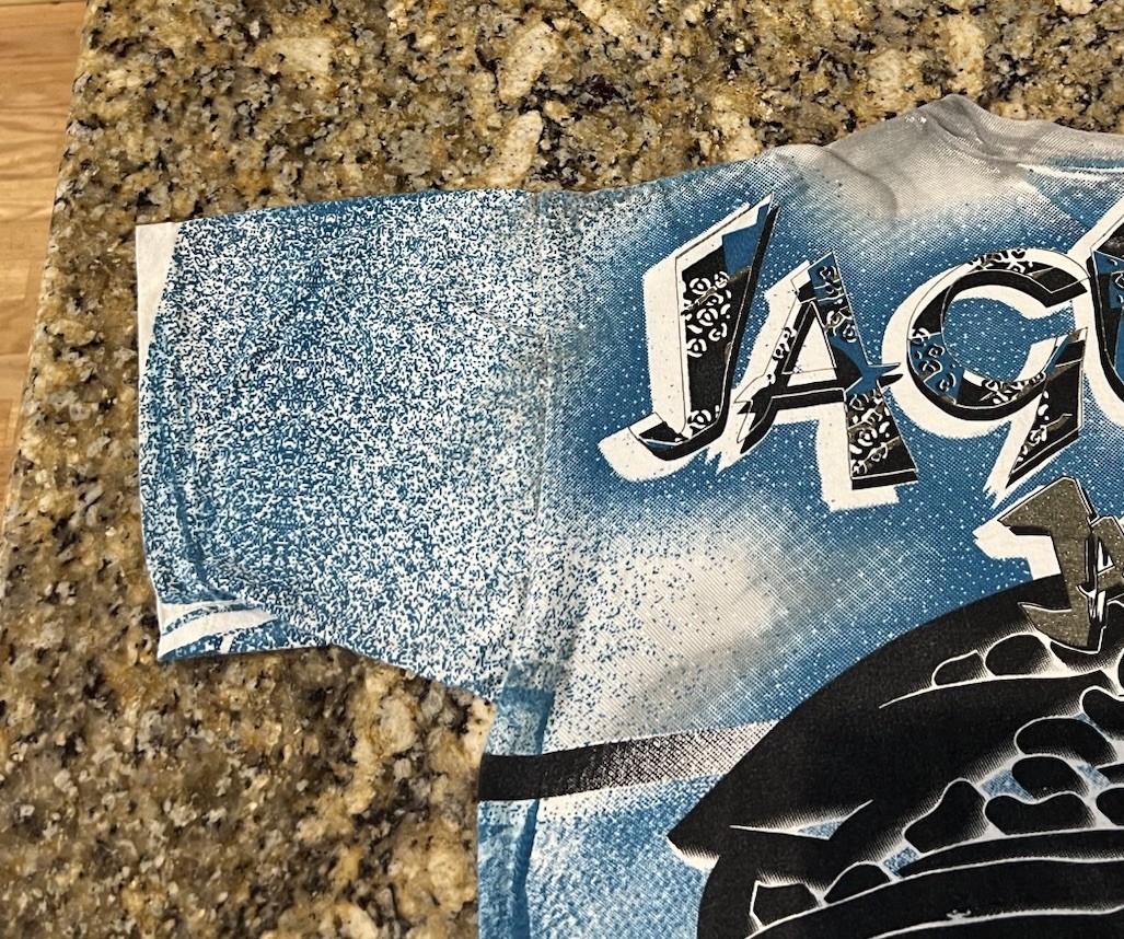 Vintage Jacksonville Jaguars Shirt XL True Fan All Over Print Big Logo 1995 NFL