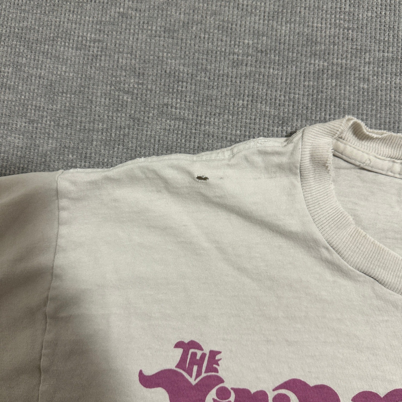 Authentic Hendrix Are You Experienced Band T-Shirt Distressed White Mens Medium