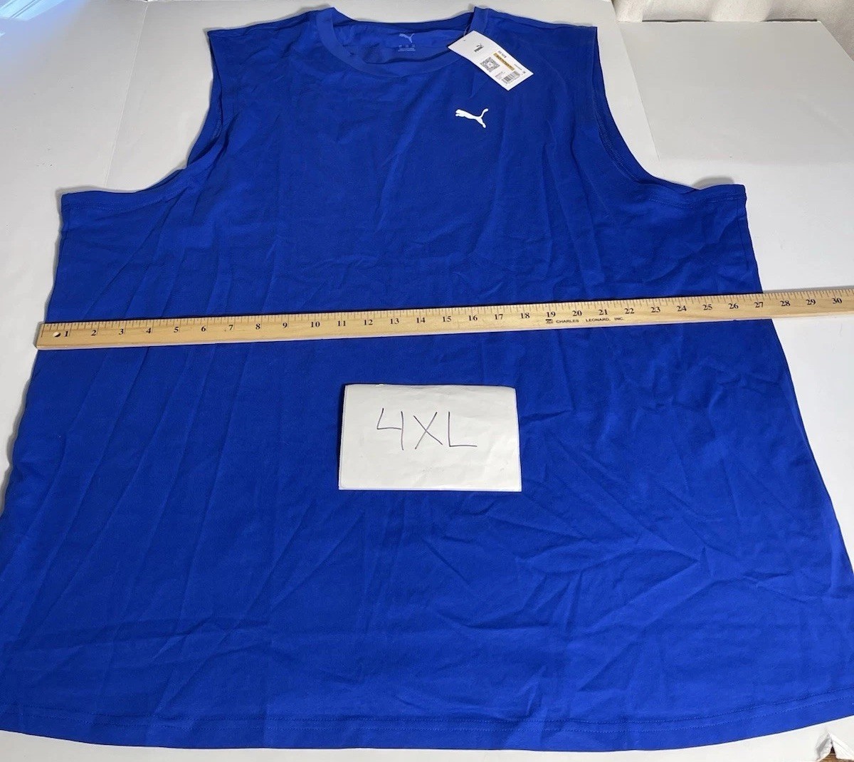Puma Mens Essentials Sleeveless T-Shirt Tank Top Big & Tall Size 4XL Blue New