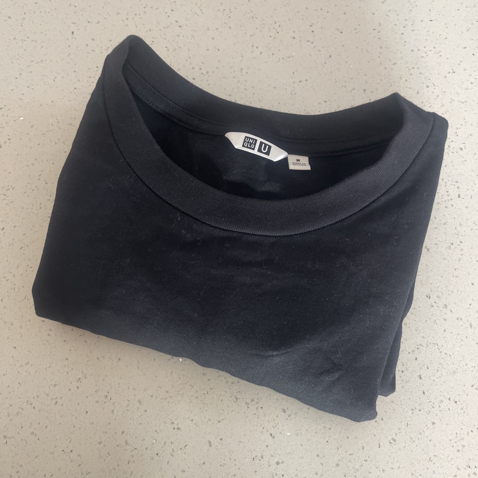 Uniqlo Unisex AIRism Cotton Oversized T-Shirt JT8 Black Size Medium