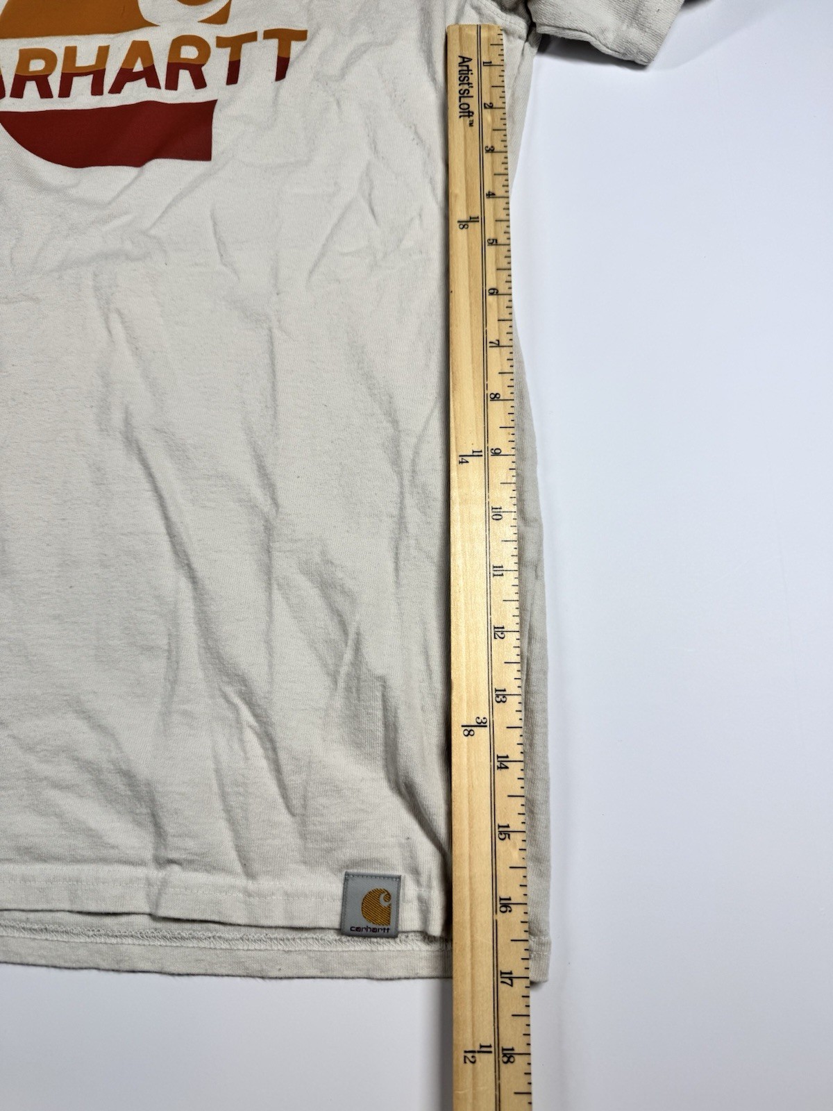 Carhartt Shirt Mens Small White Relaxed Fit Sunset Logo Graphic Loose fit Tee