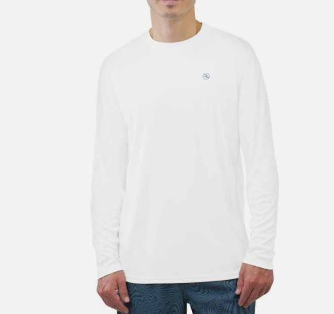 REEL LIFE Men&rsquo;s Long Sleeve UV Tee Size Small White UPF 50+ NWT