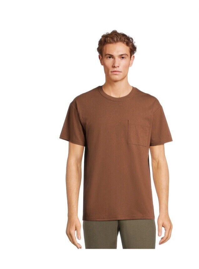 Athletic Works Mens Brown Latte Driworks Tri-Blend Pocket T-Shirt 2XL (50-52)NEW