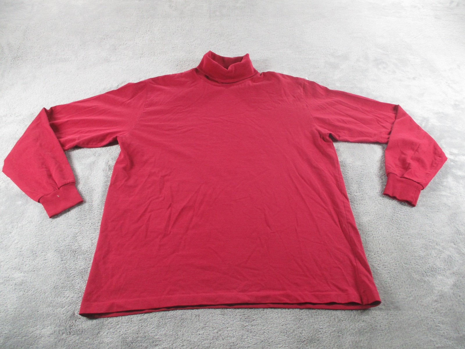 Turtleneck Collection Shirt Mens Large Red Long Sleeve 100% Cotton Made USA
