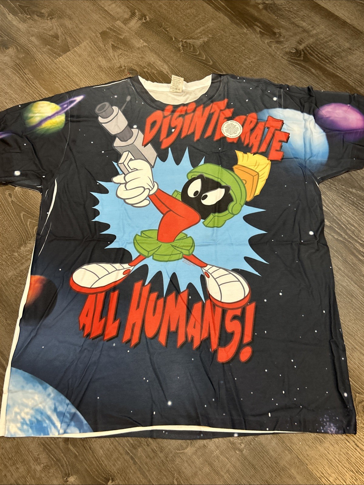Marvin The Martian Disintegrate Sublimated T-Shirt Logo Vision Rare XXL