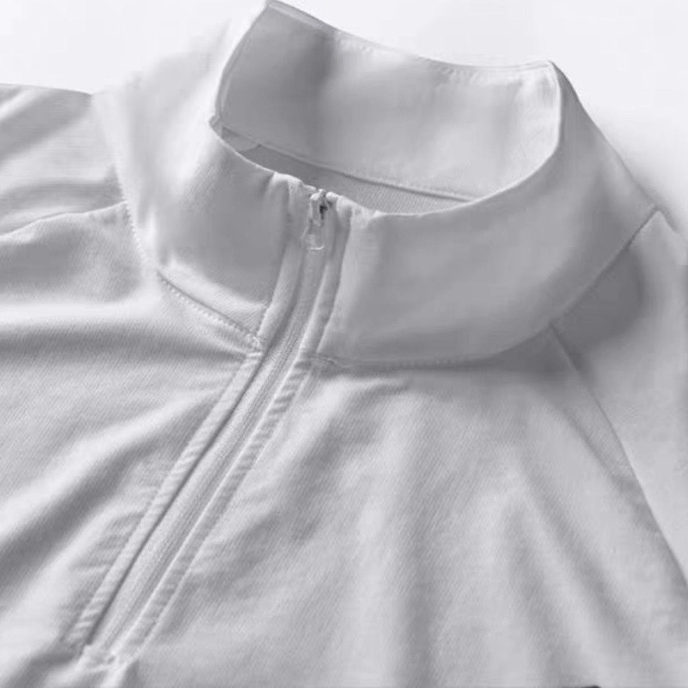 Men&rsquo;s Regular Length Short Sleeve T-Shirt Half Zip Stand Collar Solid Color
