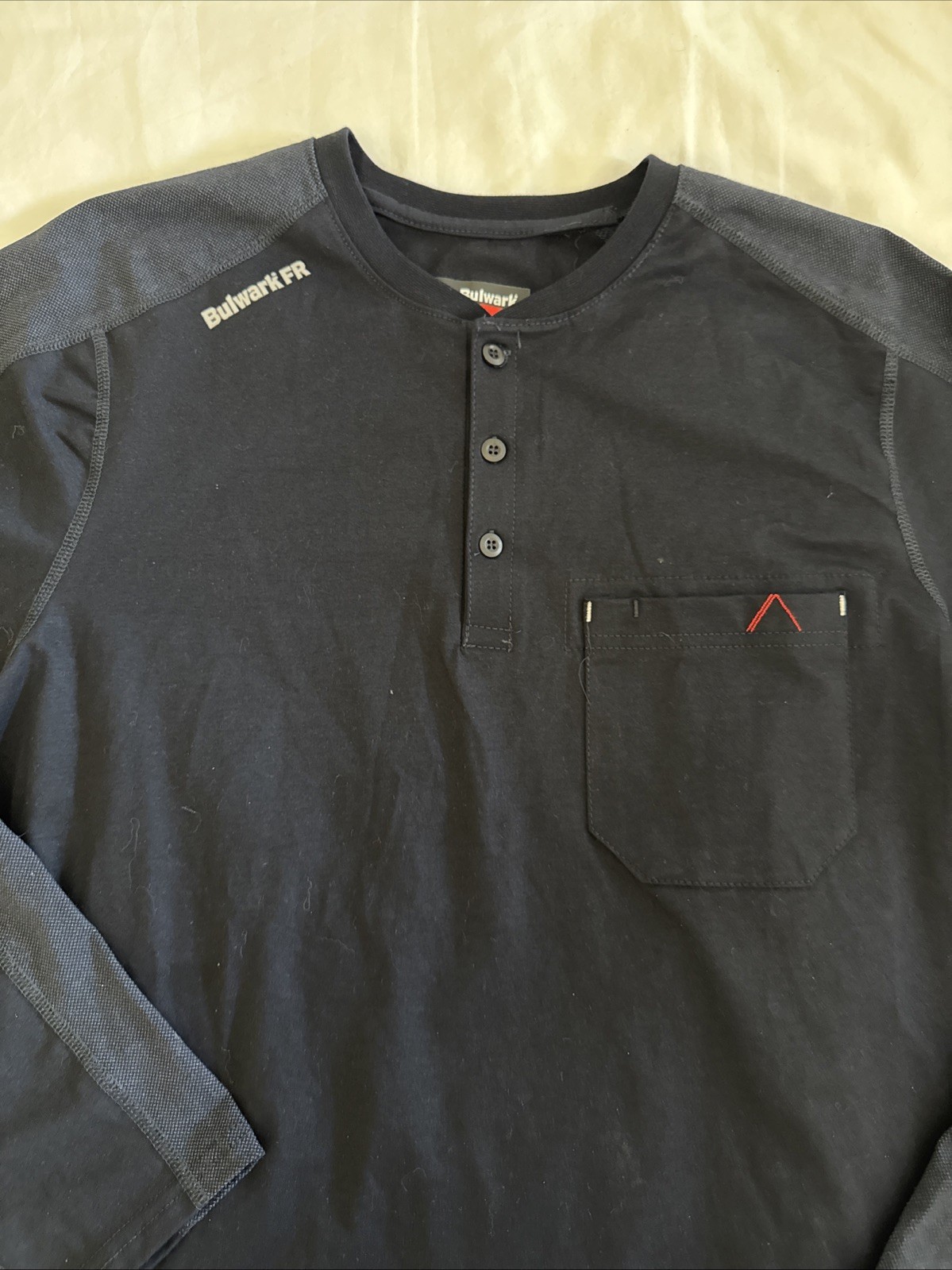 Bulwark Shirt Mens XL Black FR Flame Resistant IQ Henley Long Sleeve Pyro Safe