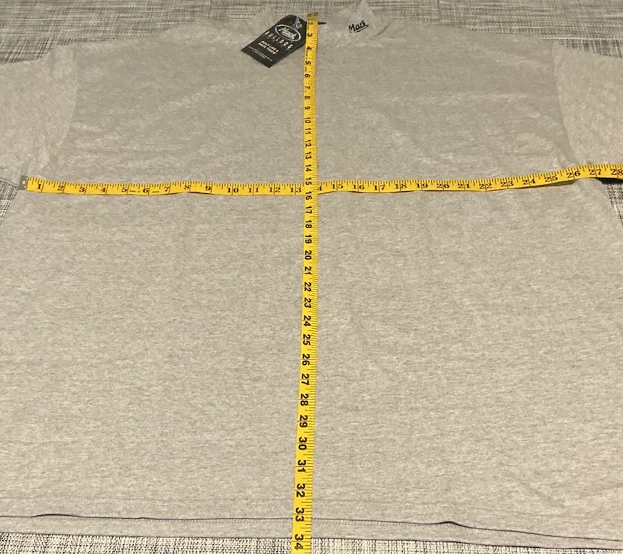 Mack Trucks High Neck T-shirt Mens Gray Long Sleeve Cotton Size 3X New w/Tag