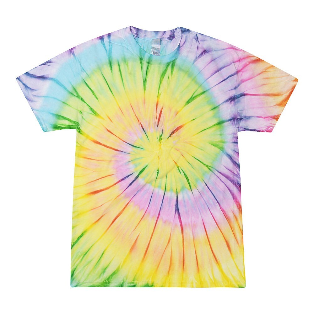 Pick a Yellow Tie Dye T-Shirts Kids & Adult SM – 5XL Cotton Colortone