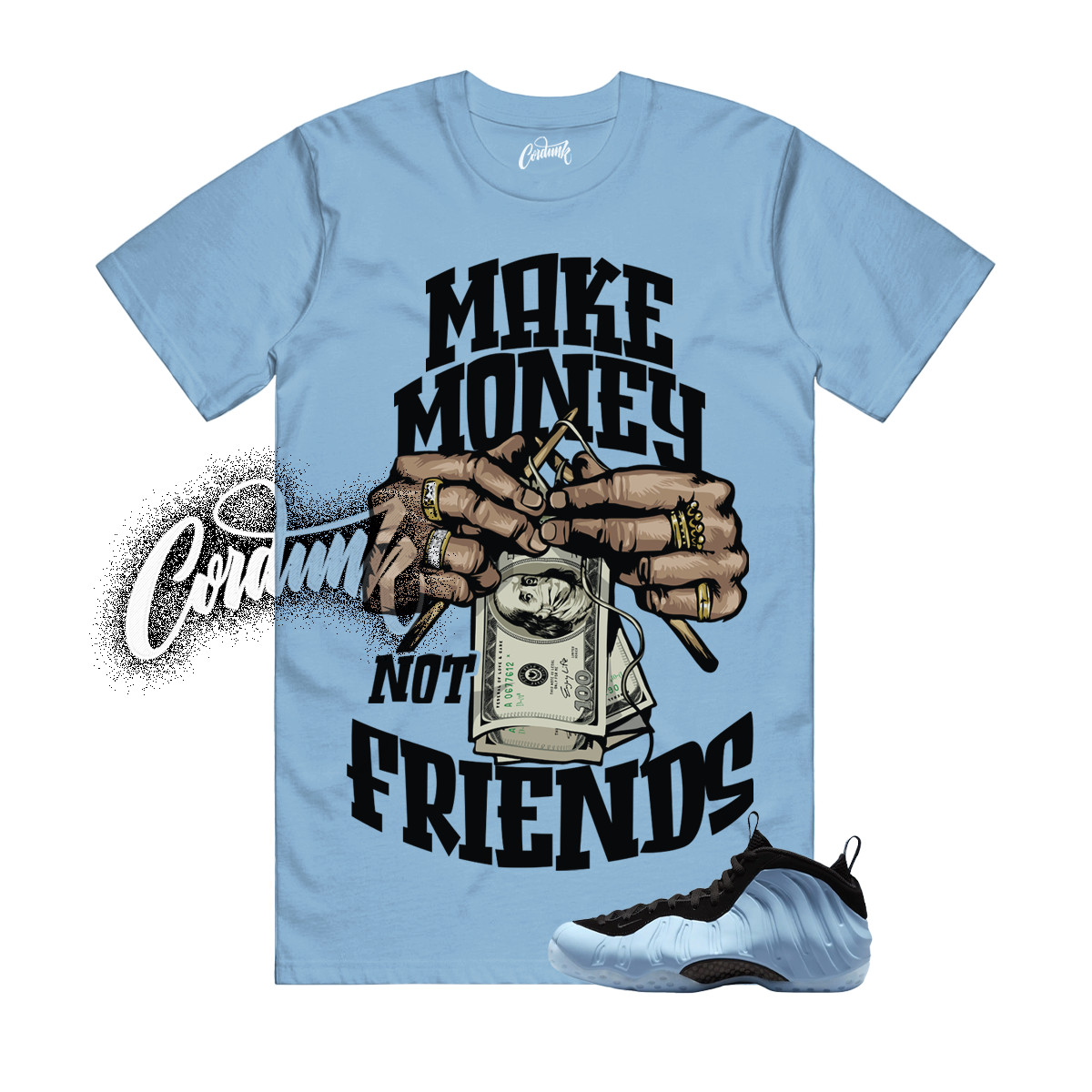 Foamposite Psychic Blue Black Air One T Shirt Match MM